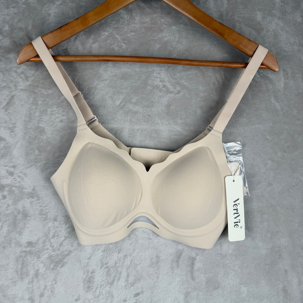 VertVie Womens Seamless Wireless Bra Beige Nude Size S Molded Cups NWT